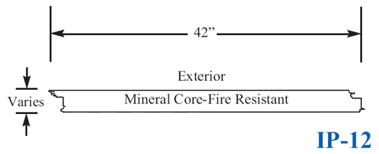 engineering drawing of ip-12 mineral core fire resistant insulated metal wall panels
