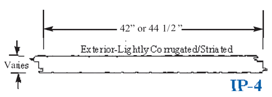 engineering drawing of ip-4 striated corrugated metal wall panels