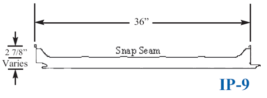 engineering drawing of ip-9 snap seam insulated metal wall panels